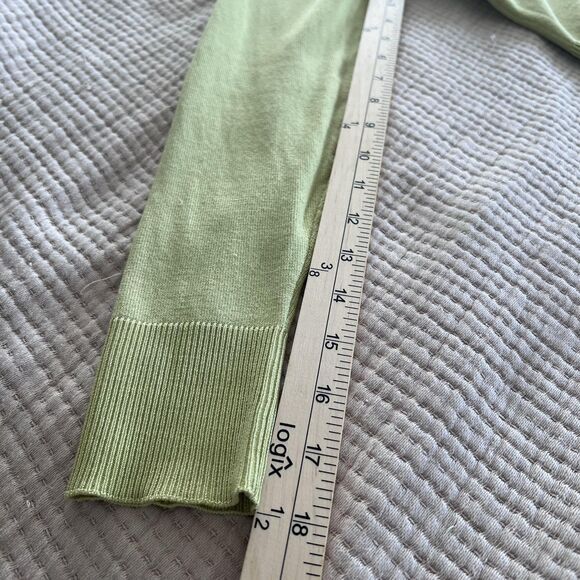 itw by Claude Brown Sweater Womens XS Light Green Cardigan Silk Blend Rhinestone - Picture 8 of 9